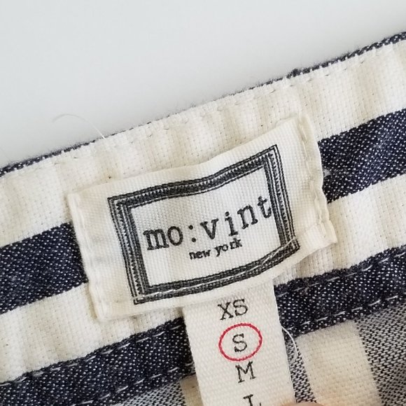 Retro Anthro Denim Striped Mini Skirt Full Button Front - Picture 4 of 10